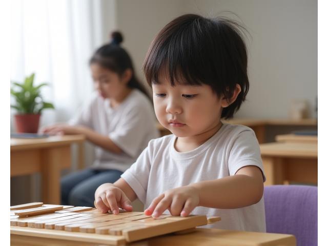 자폐 스펙트럼 학생이 조용하고 집중하는 센서리 친화적 음악 교실에서 음악을 배우는 모습