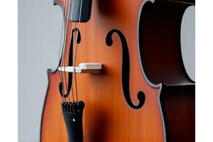 A haegeum, a traditional Korean two-stringed vertical fiddle, with its distinctive bow.