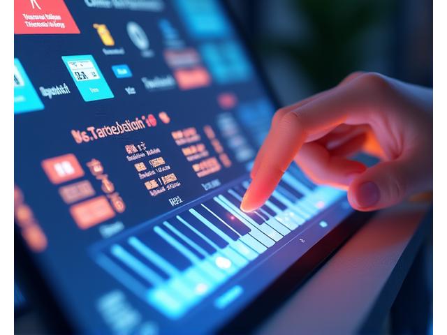 Screen displaying a gamified music theory interface with interactive exercises, staff notation, and virtual keyboard elements.