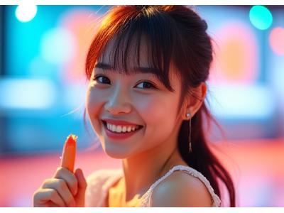 밝게 웃는 K-Pop 아이돌 연습생의 프로필 사진